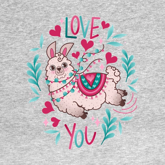 Love llama valentine by Tex doodles 